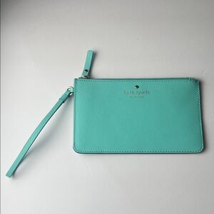 NWT Kate Spade ] Turquoise Saffiano Wristlet ]